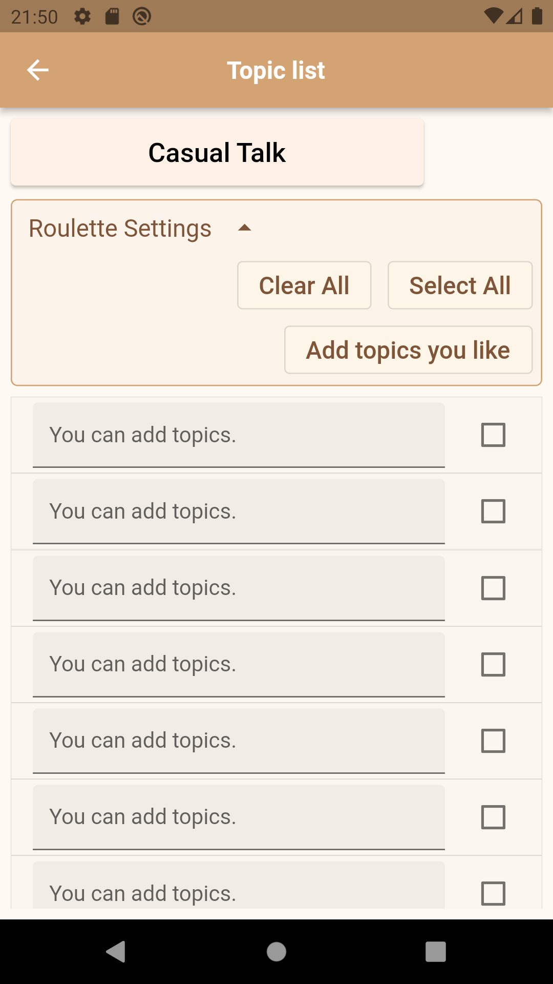 Topic List