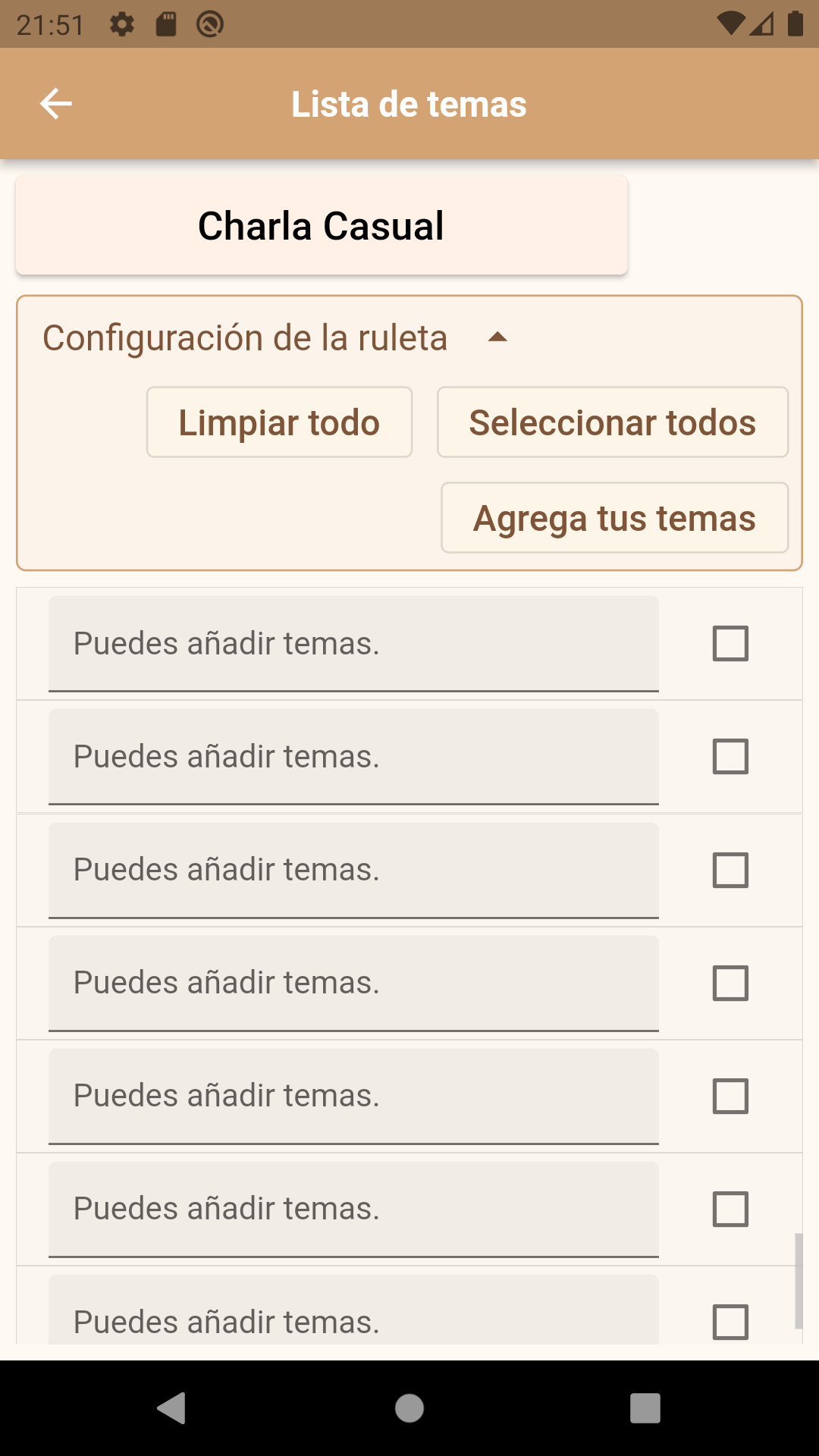 Lista de Temas