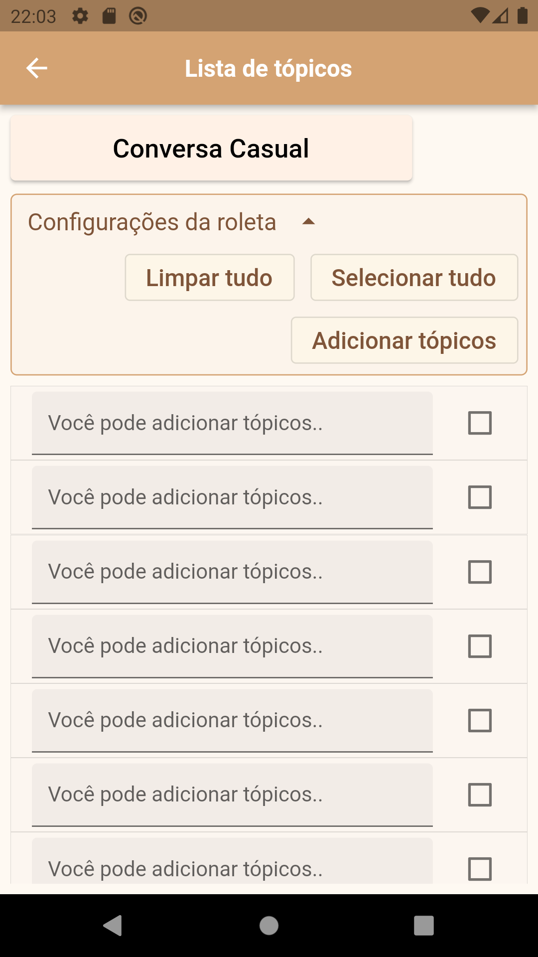 Lista de Tópicos