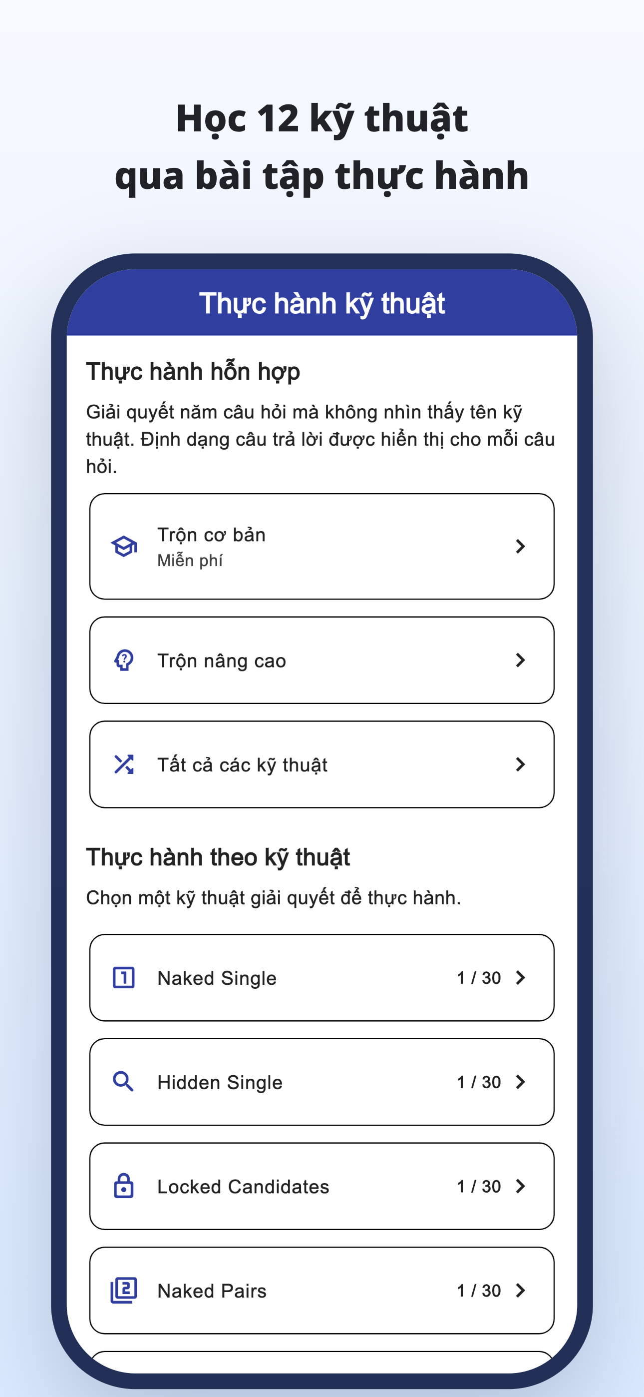 Luyện từng kỹ thuật