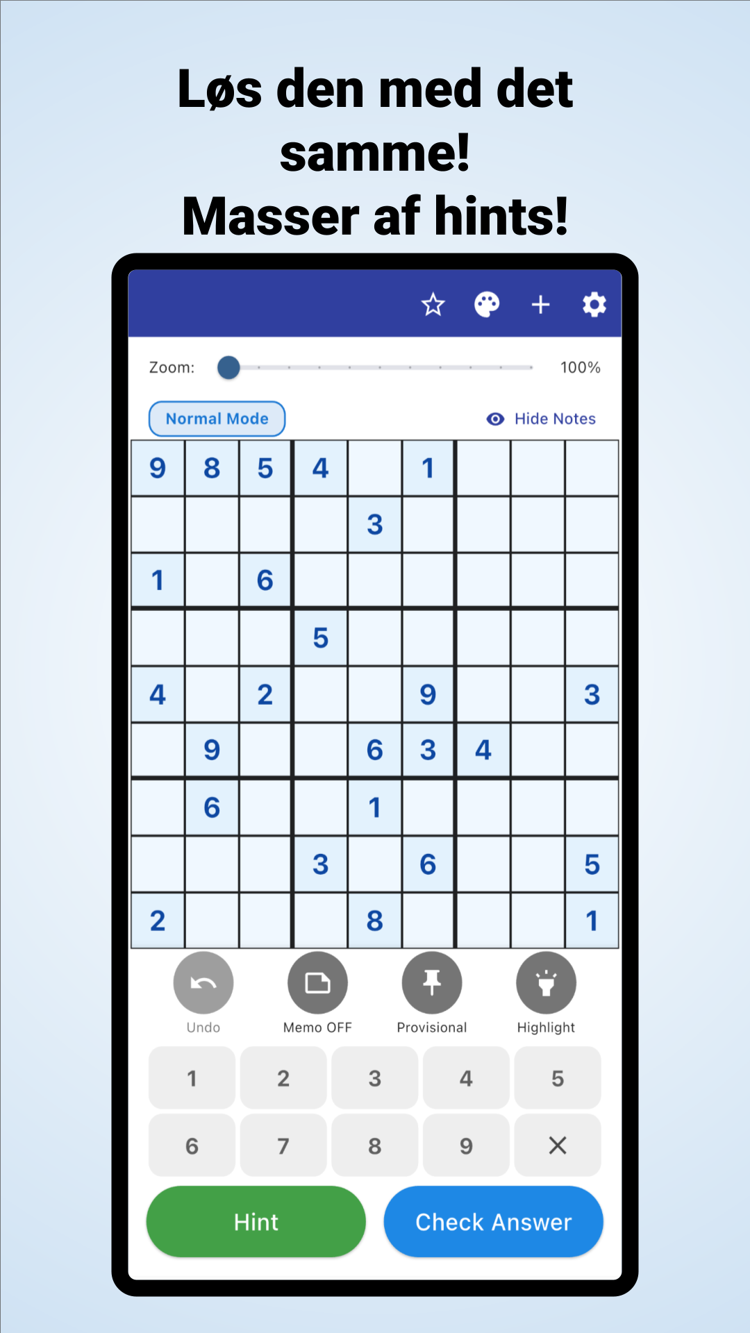 Skærmbillede 3 fra Sudoku Hjælp