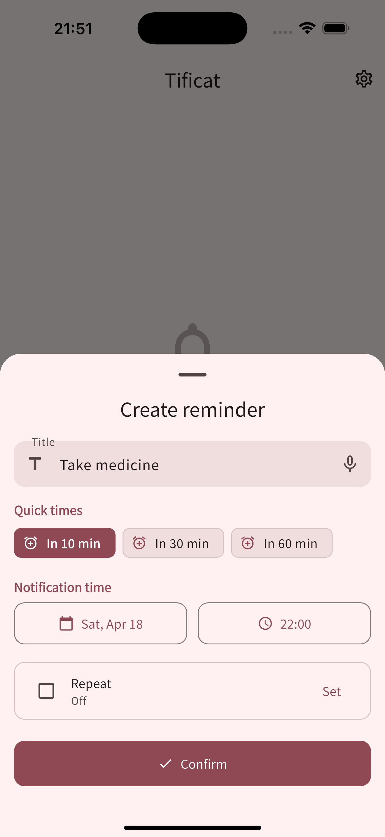 Tificat App Screen